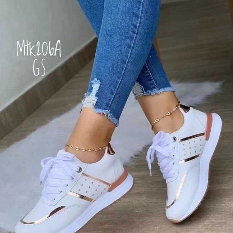 Damen  Plateausneaker mit Glanzbesatz und gepolstertem Komfortfußbett Drune