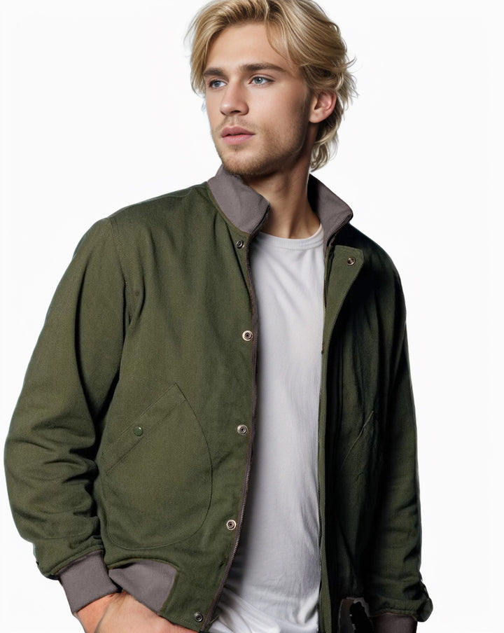 Herren lässige Übergangsjacke mit hohen Kragen und praktischen Taschen Drune
