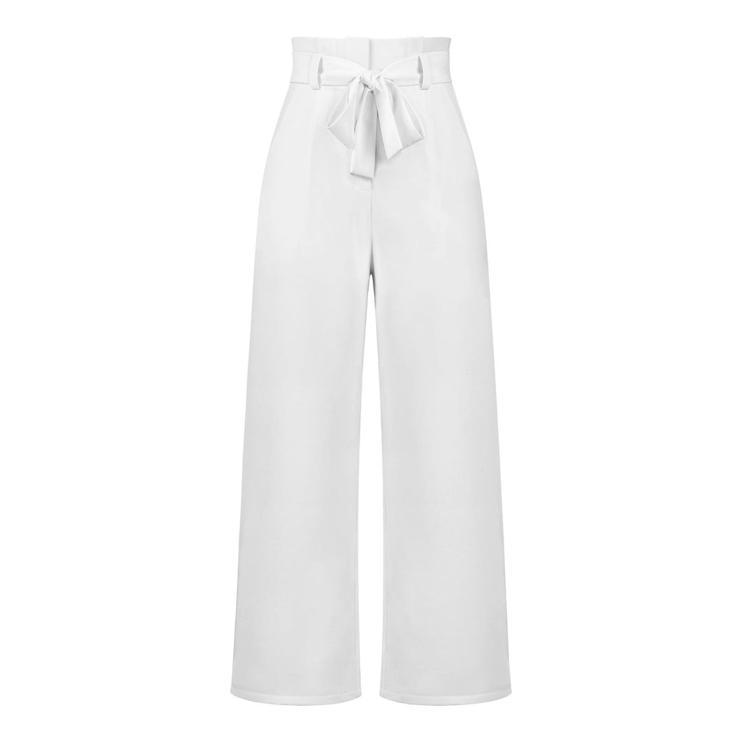 Damen Weit geschnittene Hochbundhose mit Bindegürtel Drune