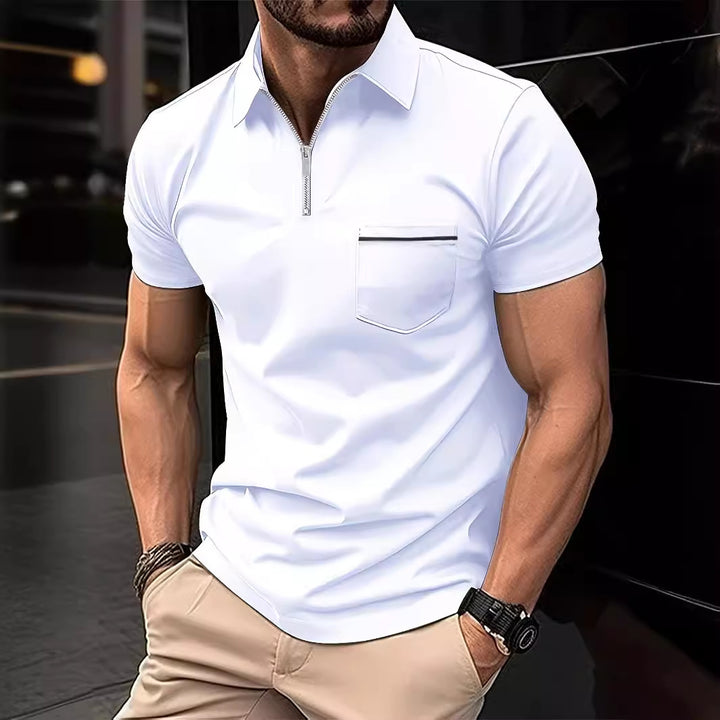 Herren Polohemd mit modernem Kurzreißverschluss und Brusttasche Drune