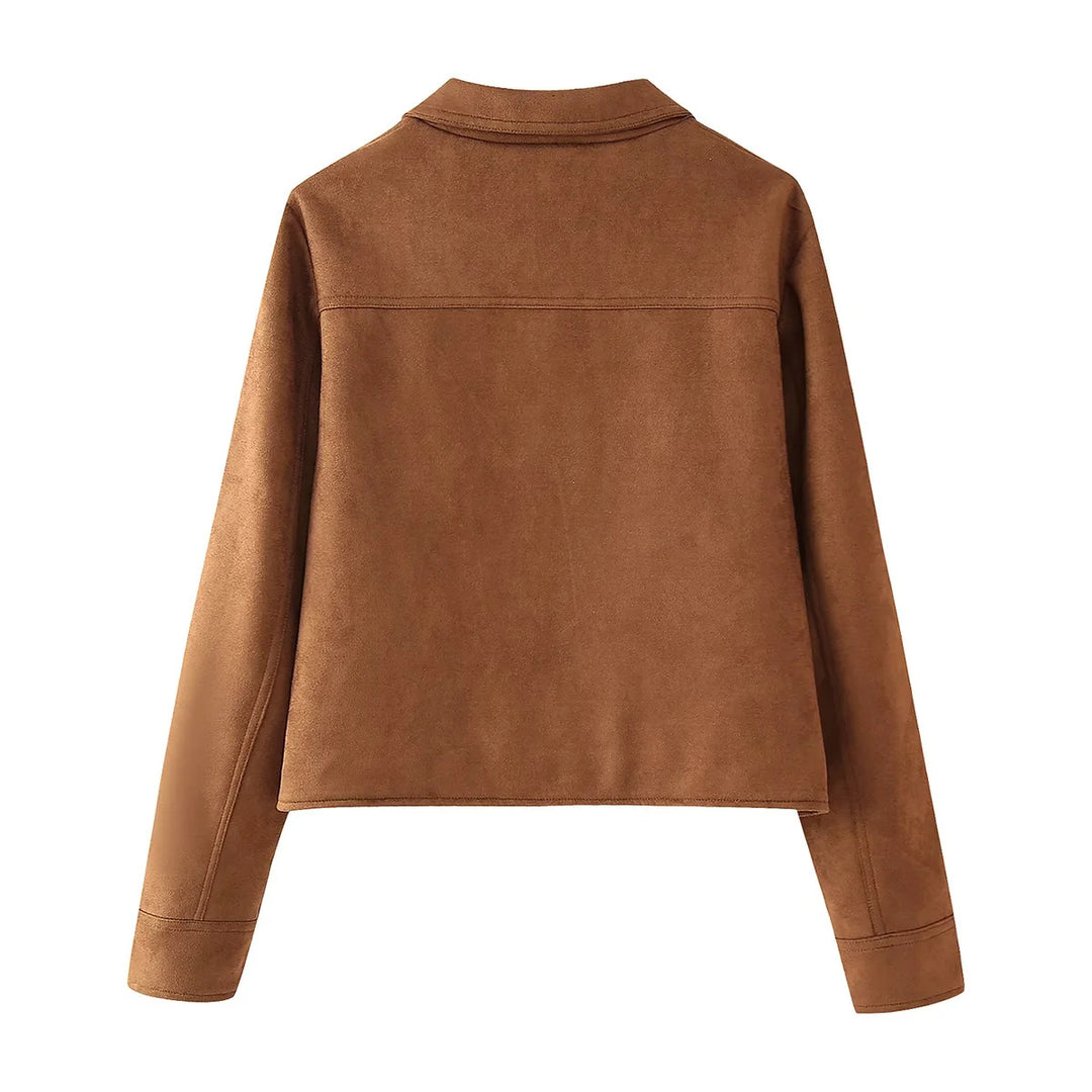 Damen modische Jacke im Vintage-Stil mit praktischen Taschen Drune