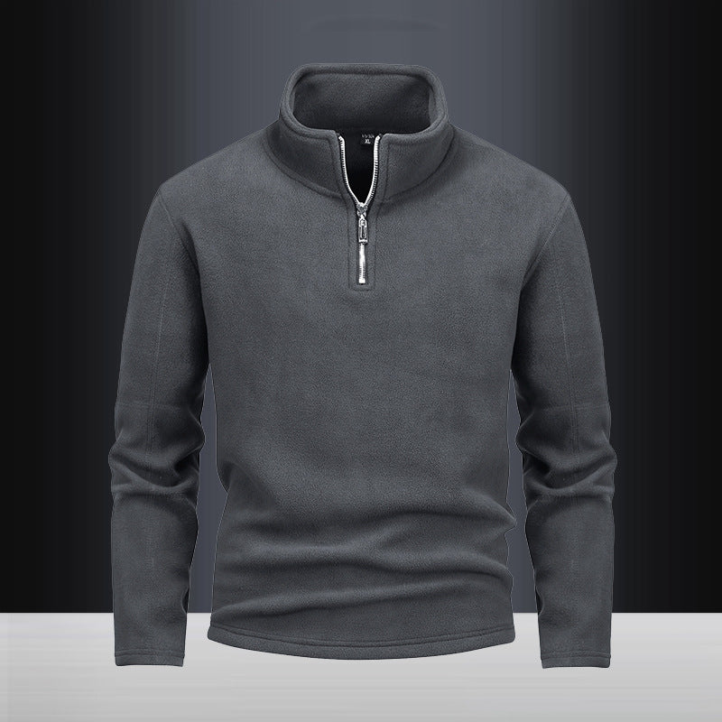 Herren nan Fleece-Halbzip-Pullover mit Stehkragen und flauschiger Mikrofleece-Qualität Drune