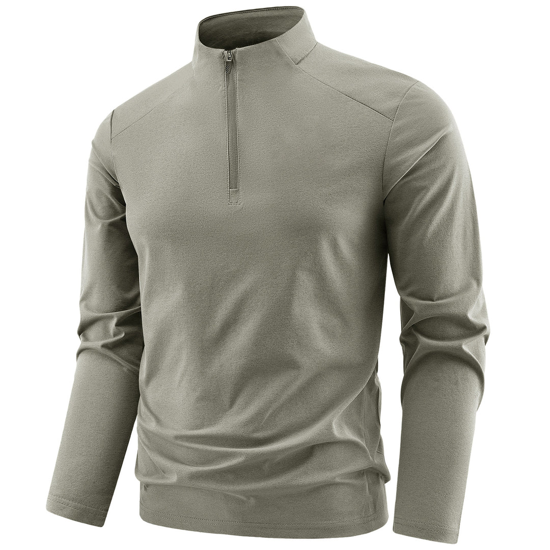 Herren Langarm-Performance-Halbzip-Trainingsshirt mit Stehkragen und atmungsaktivem Funktionsmaterial Drune