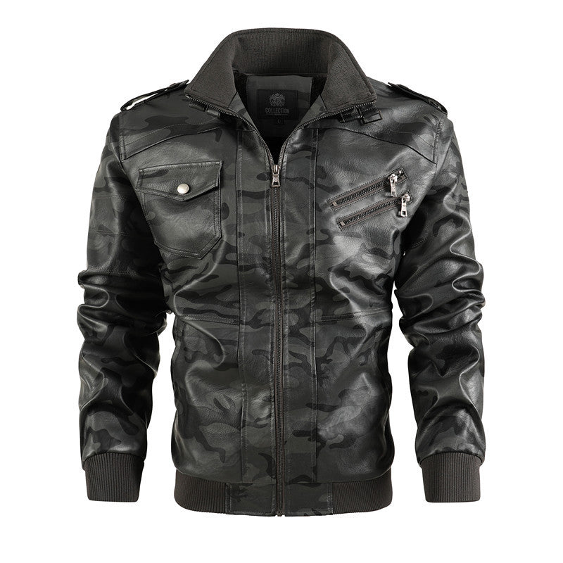 Herren camouflage Freizeitjacke mit stylischen Reißverschlusstaschen Drune