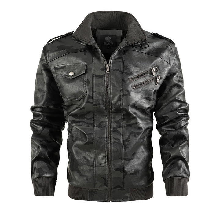 Herren camouflage Freizeitjacke mit stylischen Reißverschlusstaschen Drune