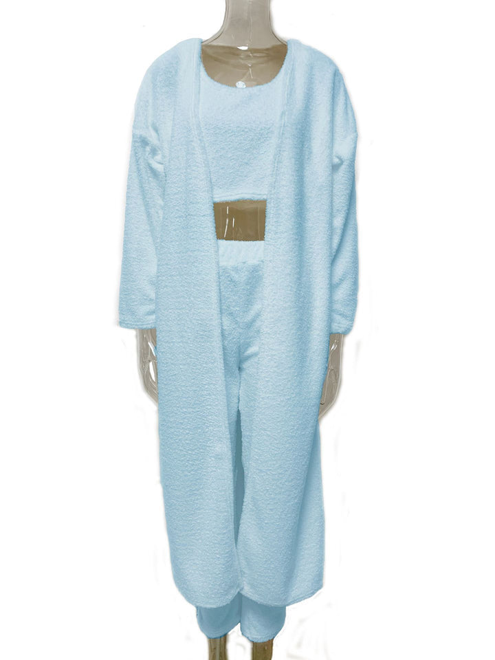Damen Set aus weichem Strickoberteil und modischen Leggings Drune