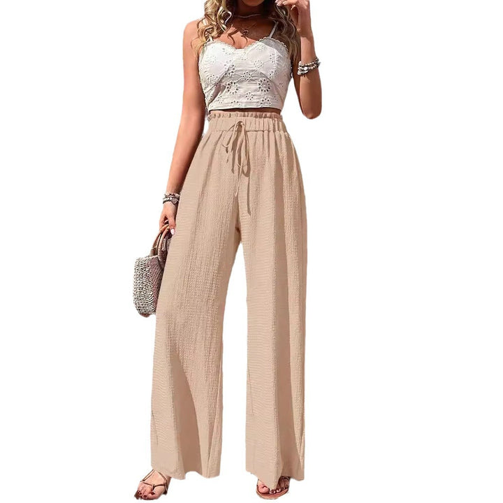 Damen Weitgeschnittene Sommerhose mit elastischem Bund Drune