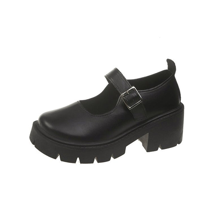 Damen Retro-Mary Jane Schuhe mit stabiler Plateausohle Drune