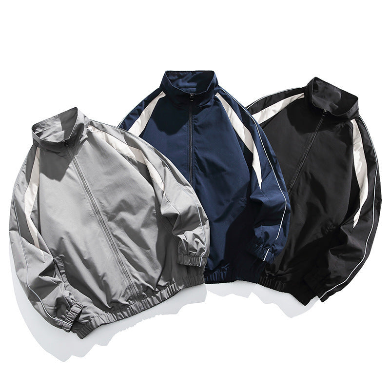 Herren Sportliche Übergangsjacke mit hohem Kragen und elastischer Taille Drune