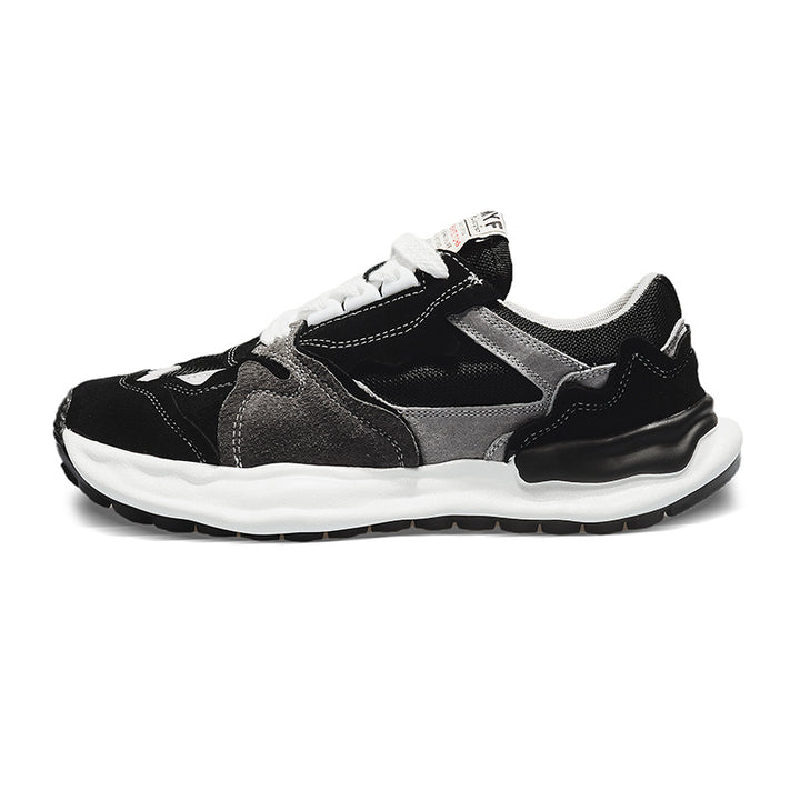 Herren retro-inspirierte Komfort-Sneaker mit Wildleder- und Mesh-Mix, gedämpfter Wellenlaufsohle und gepolstertem Knöchelkragen Drune