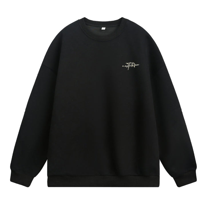 Unisex Oversize Rundhals-Sweatshirt mit dezenter Script-Stickerei Drune