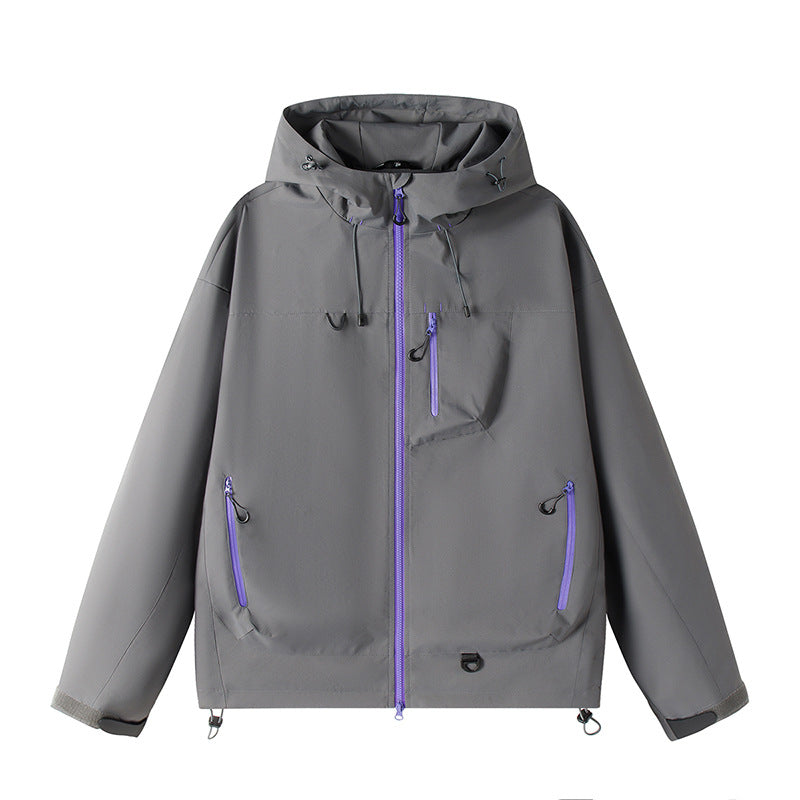 Herren Leichte Tech-Softshelljacke mit Kapuze, verstellbarem Saum und Kontrast-Reißverschlüssen Drune