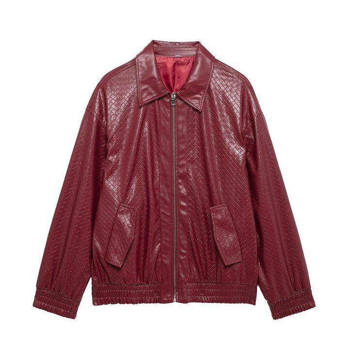 Drune | Woven Faux Leder Bomberjacke