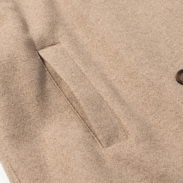Damen nan kurzes zweireihiges Wollmix-Cape mit hohem Stehkragen und Epauletten Drune
