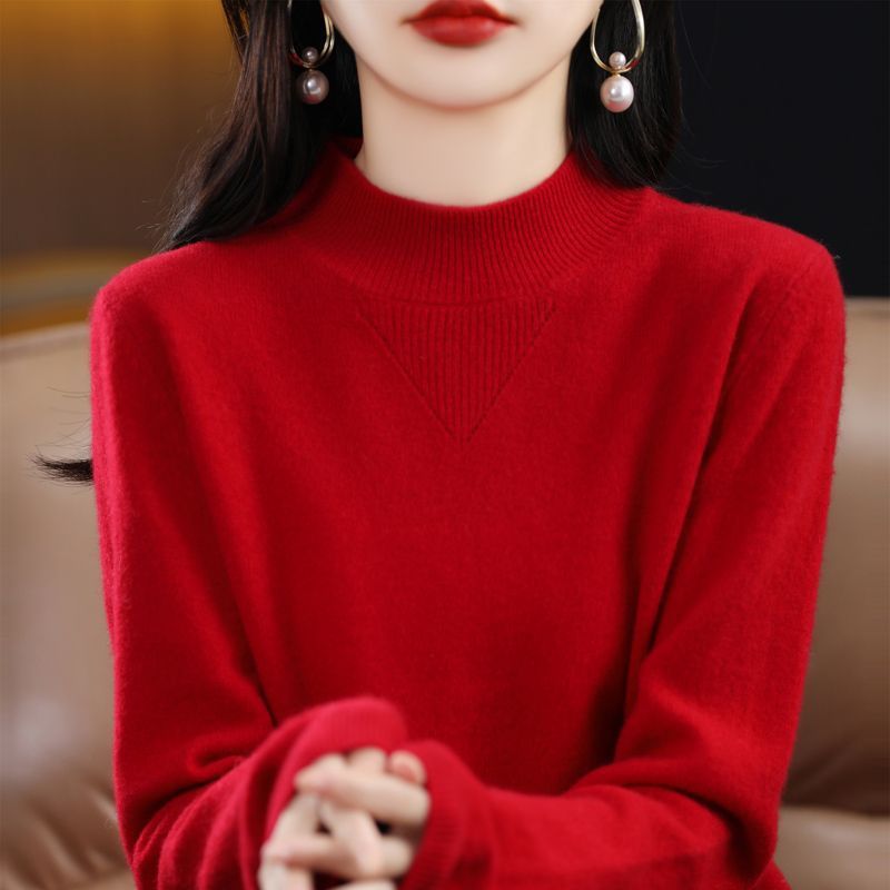 Damen feiner Pullover mit hohem Kragen und eleganten Details Drune
