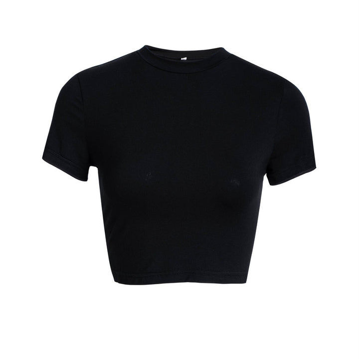 Damen Kurzarm Crop-Top mit angenehmem Stretch und figurformender Passform Drune
