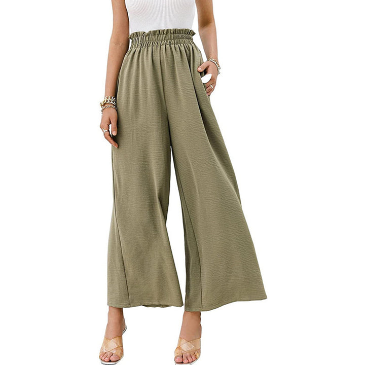 Damen Weite Palazzo-Hose mit elastischem Bund Drune
