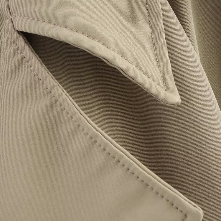 Damen modische Trenchjacke mit breitem Kragen und praktischen Taschen Drune