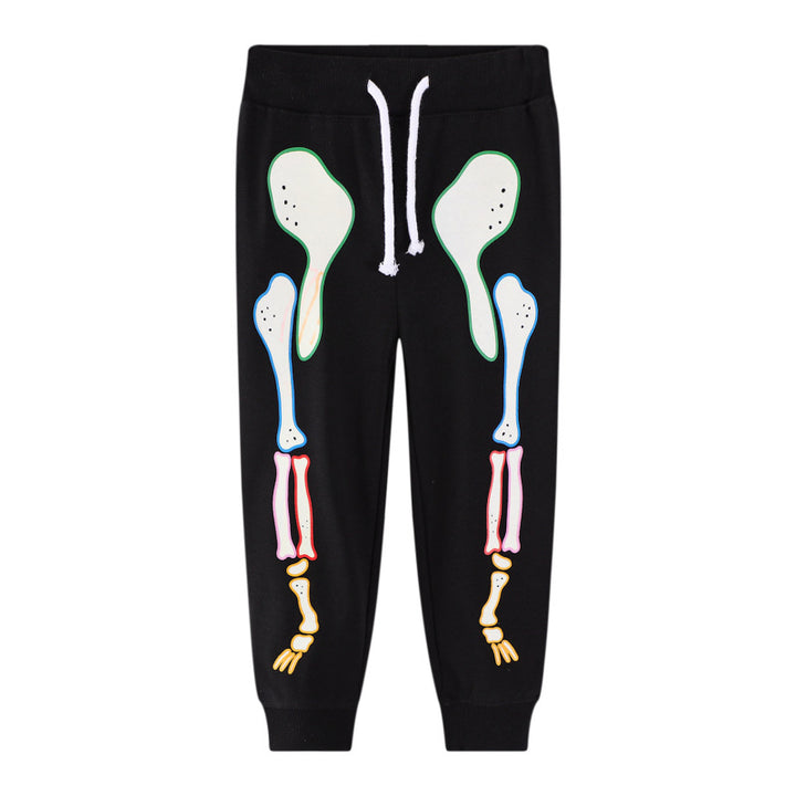 Jungen Jogginghose mit leuchtendem Skelett-Design Drune