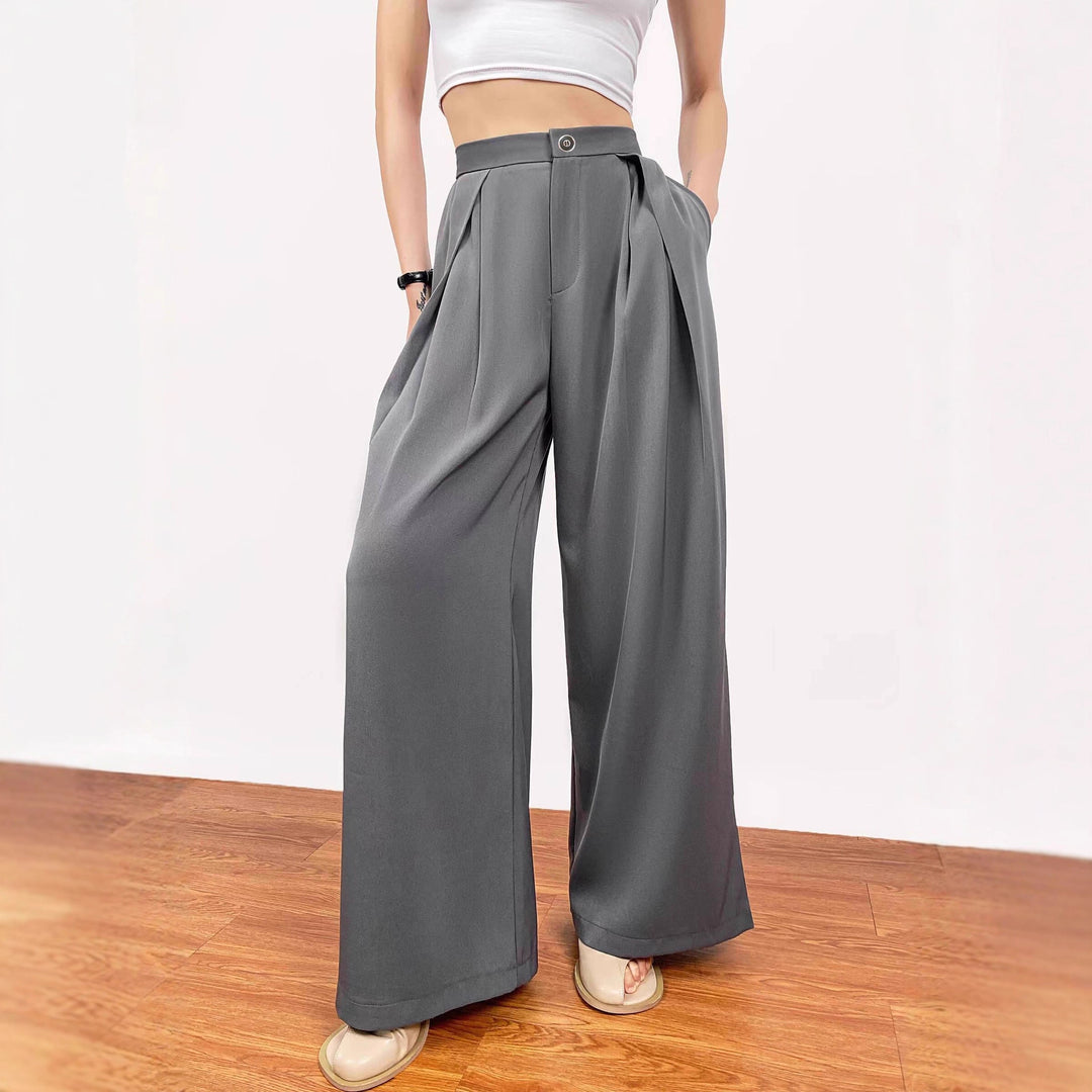 Damen weite Palazzo-Hose mit eleganter Bundfaltenverarbeitung Drune