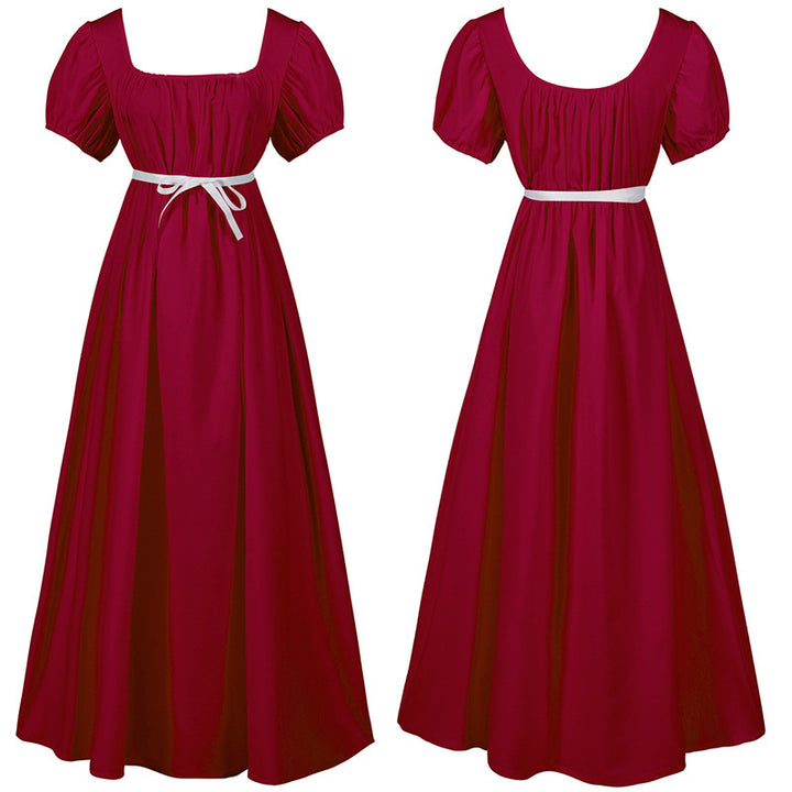 Damen nan romantisches Maxikleid mit Carmen-Ausschnitt, Puffärmeln, tailliertem Mieder und seitlicher Raffung Drune