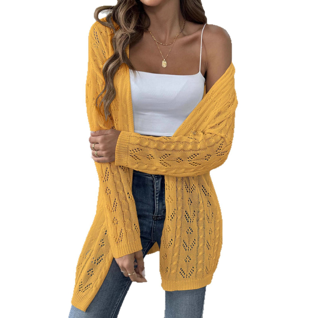 Damen leichte Strickjacke im eleganten Lochmuster Drune