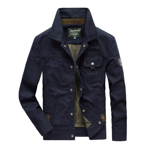 Herren Urbaner Canvas-Utility-Blouson mit Stehkragen, Mesh‑Fütterung und Brustpattentasche Drune