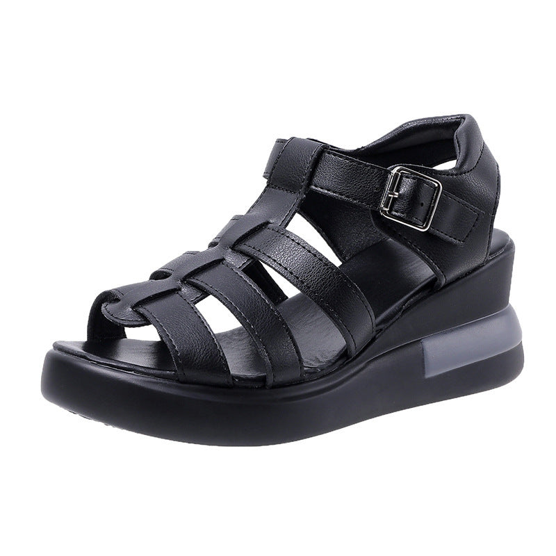 Damen nan luftige Riemchen-Sandalette mit gepolstertem Komfortfußbett und dezenter Plateauzwischensohle Drune