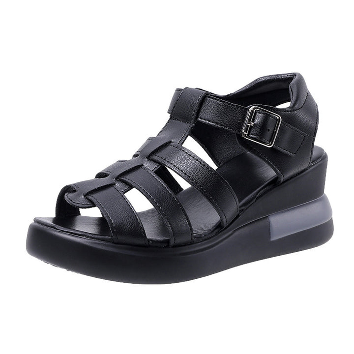 Damen nan luftige Riemchen-Sandalette mit gepolstertem Komfortfußbett und dezenter Plateauzwischensohle Drune