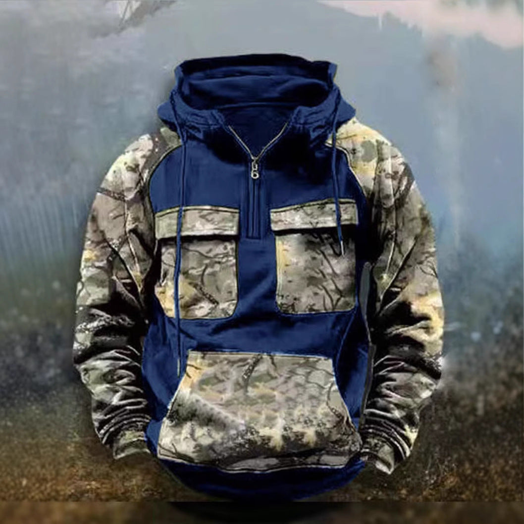 Herren Camouflage Funktionskapuzenpullover Drune