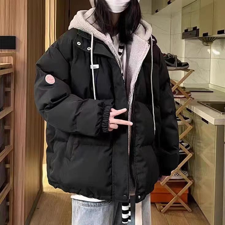 Damen Modische und gefütterte Pufferjacke mit hohem Kragen und großen Taschen Drune
