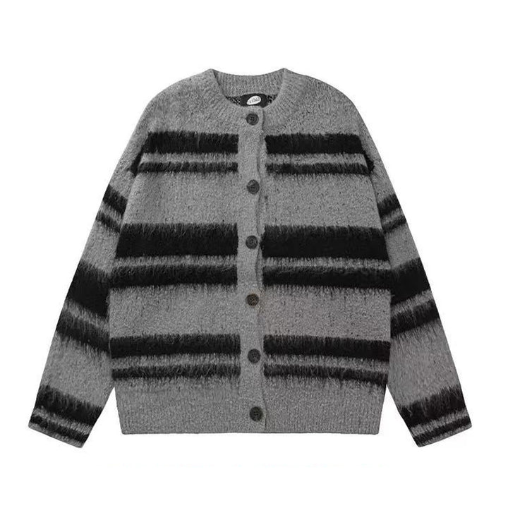 Damen Kuschelige Strickjacke mit Streifen Drune