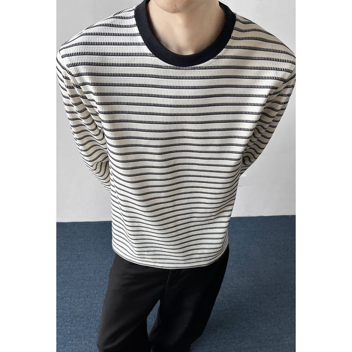 Herren Sportliches Langarm-Shirt mit Streifenmuster Drune