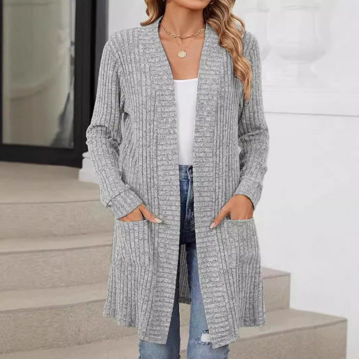 Damen Strickjacke mit offenem Design und praktischen Taschen Drune