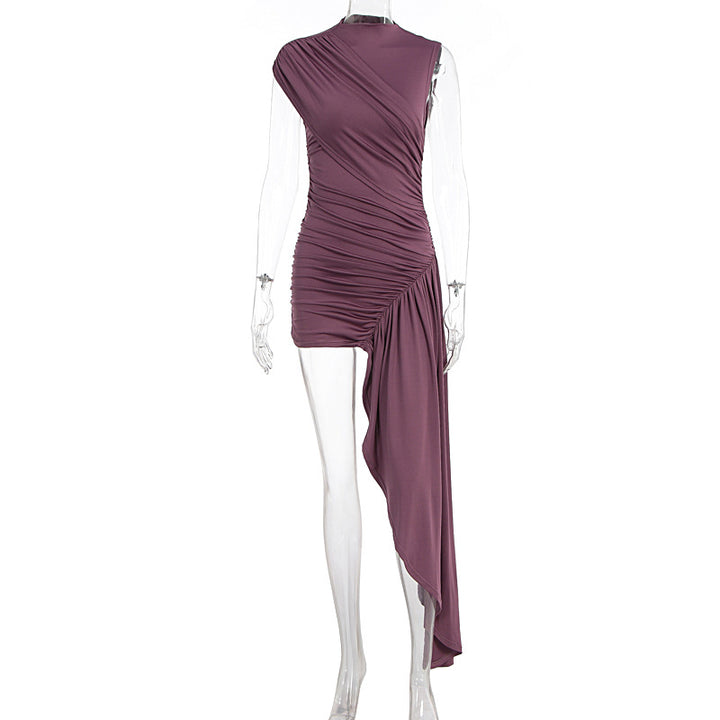 Damen Wickelkleid mit asymmetrischem Schnitt und Raffungen Drune