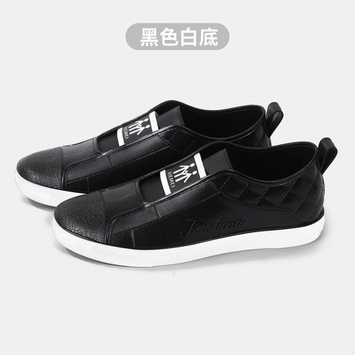 Damen Lässige Slip-On Sneaker in Lederoptik mit gesteppter Fersenpartie und kontrastierter Gummisohle Drune