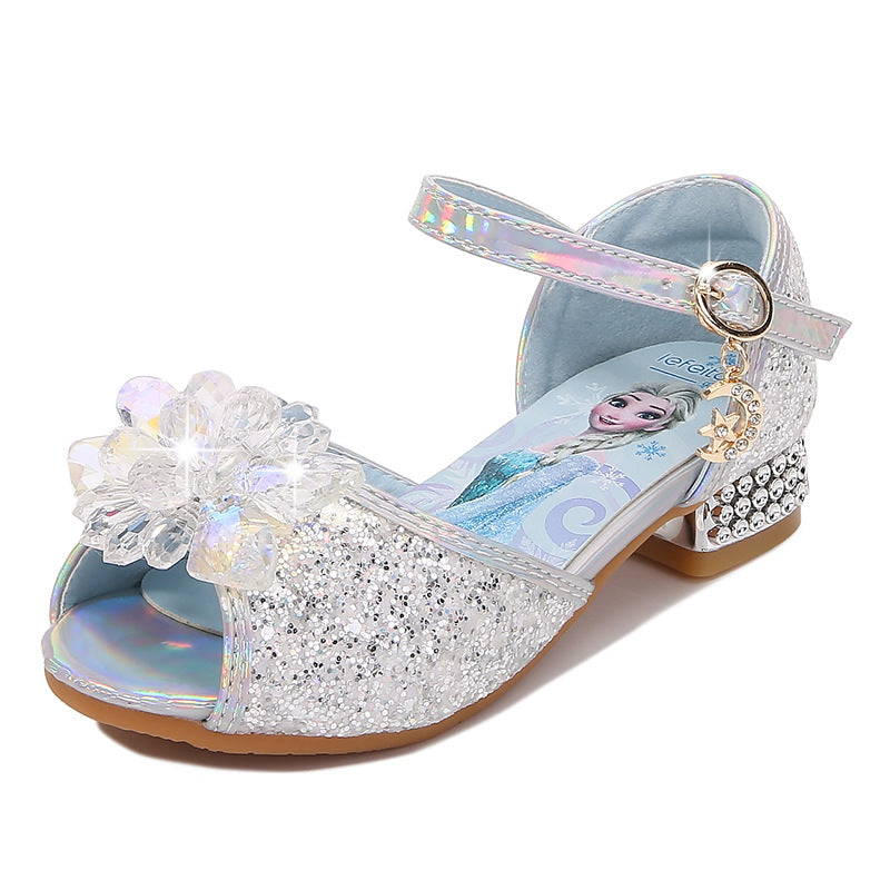Mädchen Glitzernde Festtagschuhe mit Blumenapplikation Drune