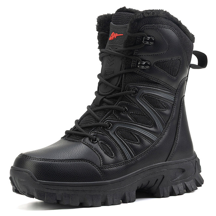 Herren Isolierte knöchelhohe Thermo‑Tactical‑Stiefel mit Kunstfellfutter und griffiger Mehrzonen‑Profilsohle Drune