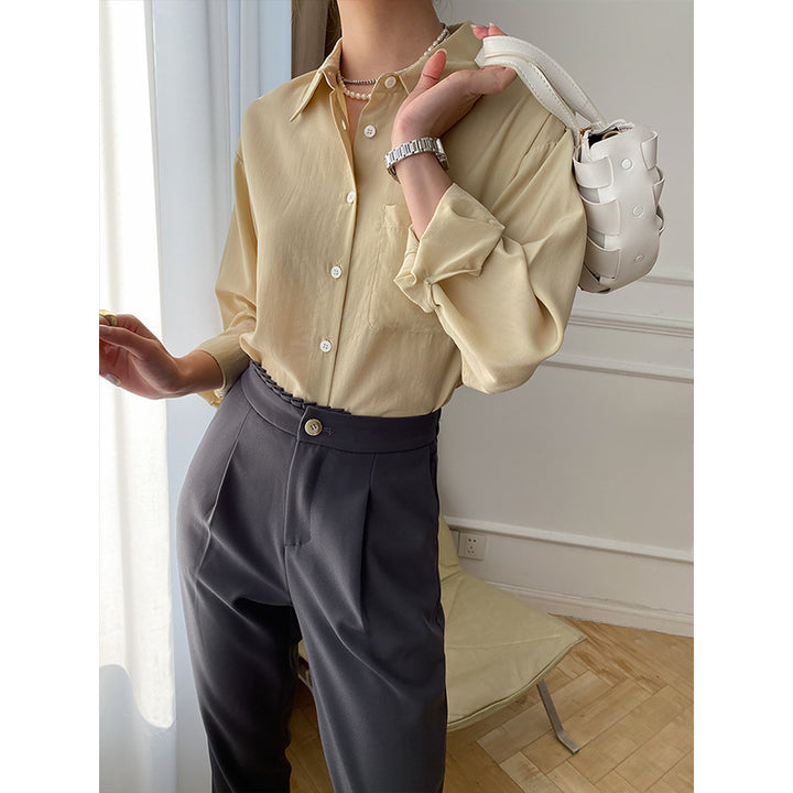 Damen Elegante und luftige Bluse mit Knopfdetails Drune