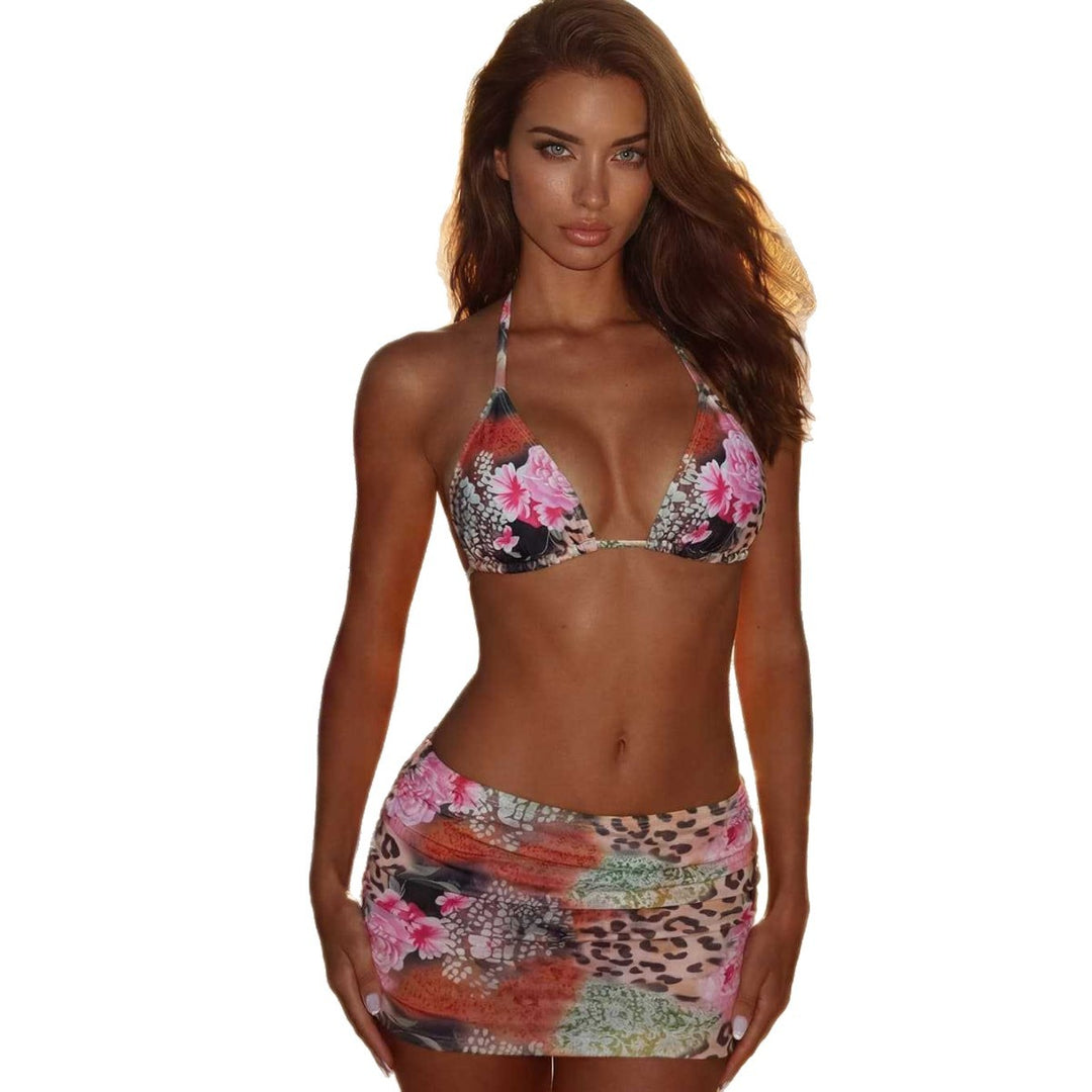 Damen Bikini-Set mit floralem Design und modischem Minirock Drune