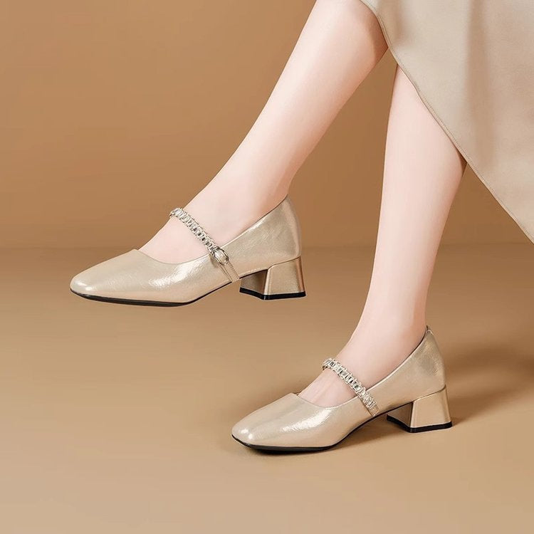 Damen Elegante und bequeme Pumps mit blockabsatz Drune