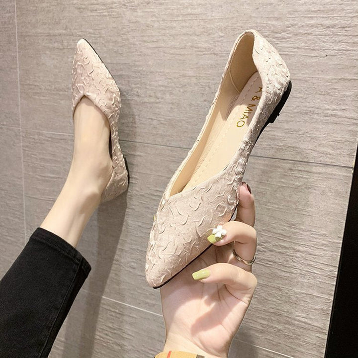 Damen Ballerinas mit spitz zulaufendem Design und strukturiertem Obermaterial Drune