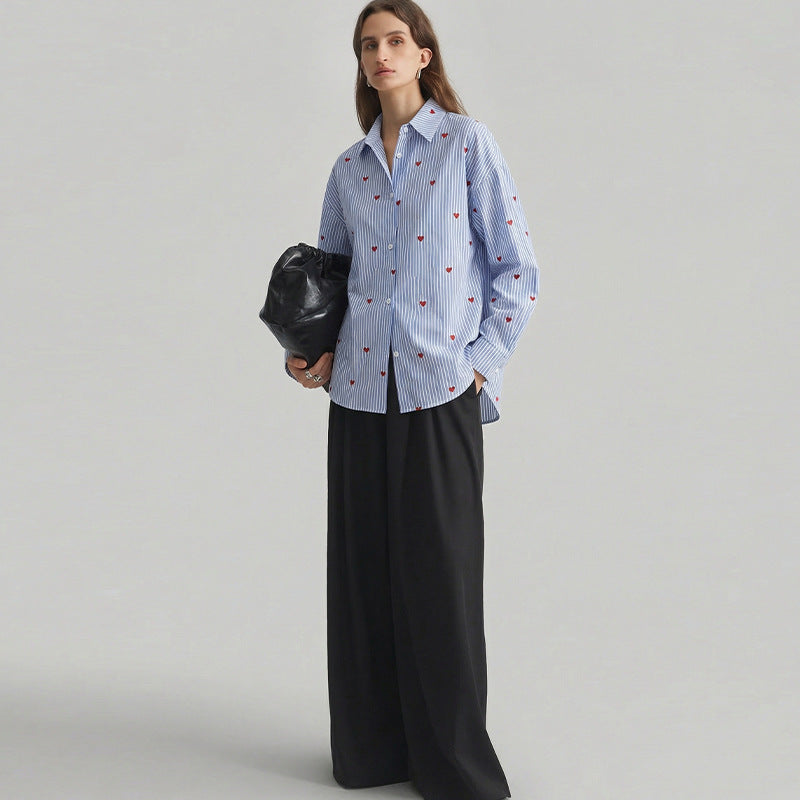 Damen Hemd mit romantischem Herzdesign Drune