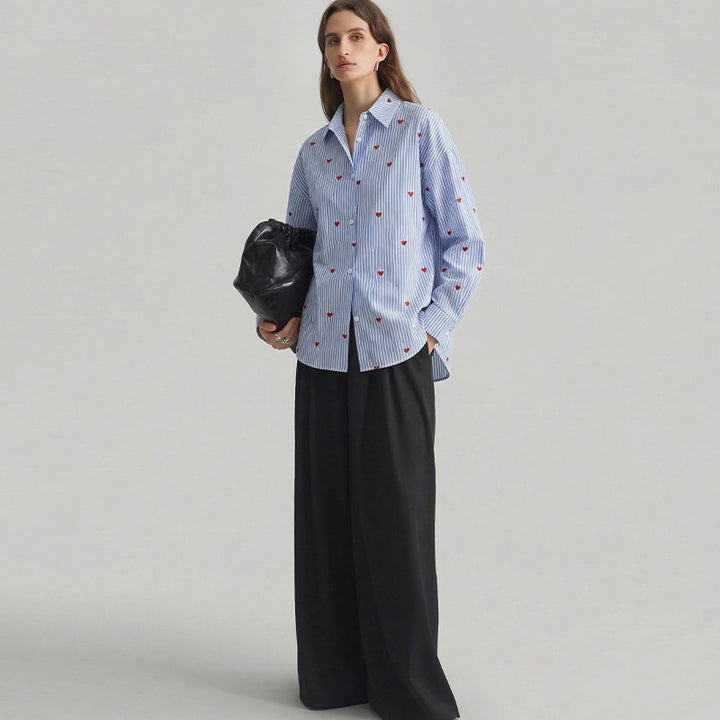 Damen Hemd mit romantischem Herzdesign Drune