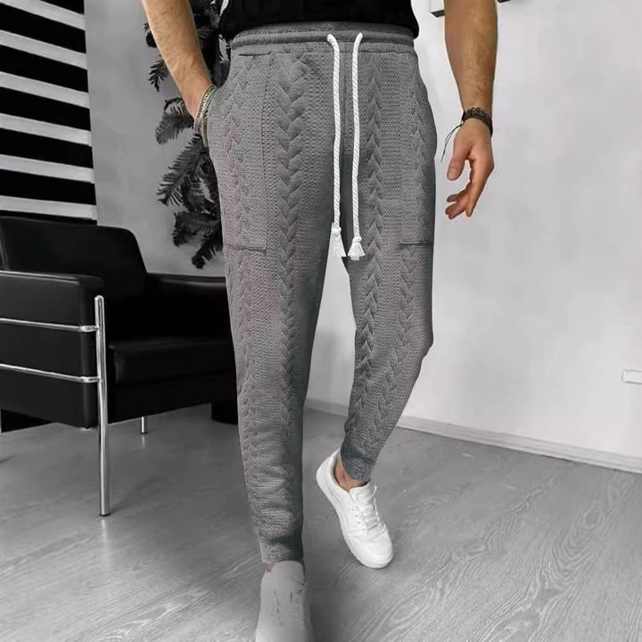 Drune | Jogginghosen Lockere Passform Strukturiertes Strickmaterial Kordelzug Taschen