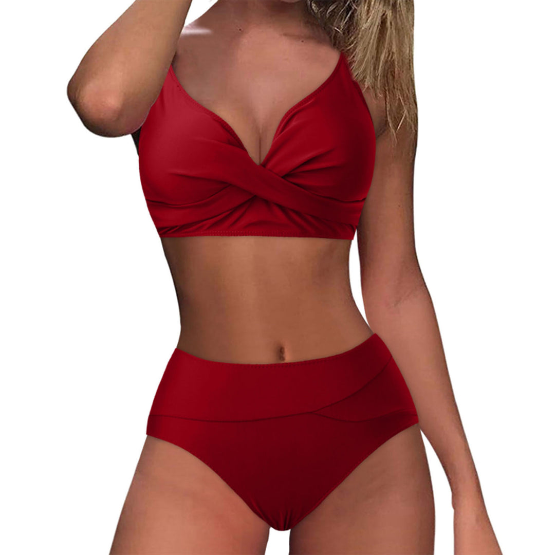 Damen Hochtailliertes Bikini-Set mit raffiniertem Twist-Oberteil Drune