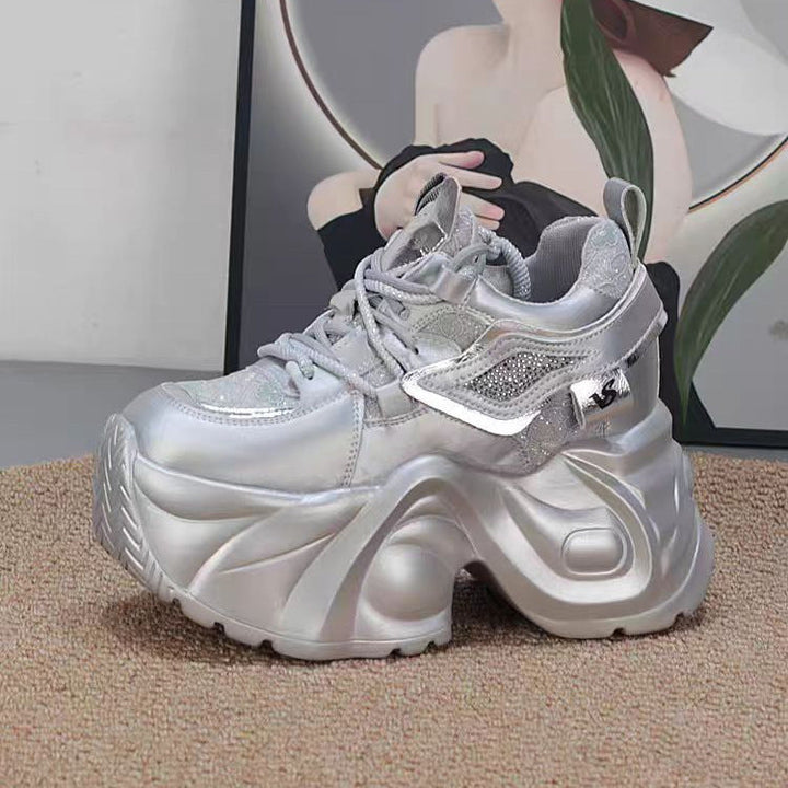 Damen Plateau Sneakers mit atmungsaktiver Mesh-Oberfläche und komfortabler Dämpfung Drune