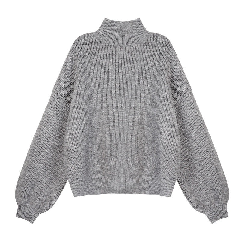 Damen Oversized Pullover mit Stehkragen Drune