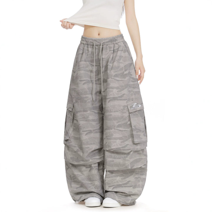 Damen Lässige Cargo-Hose im Camouflage-Design Drune