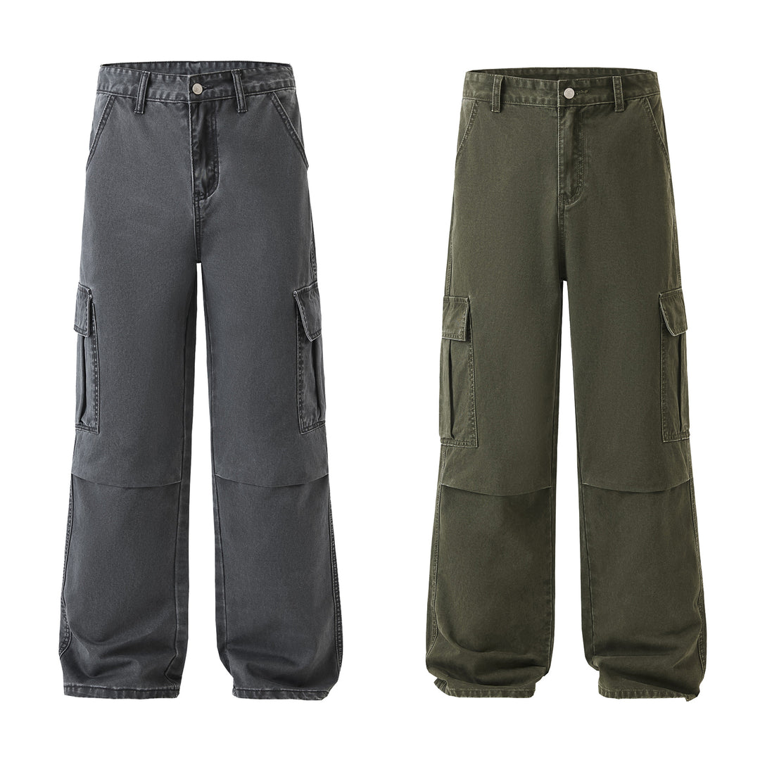 Herren Locker geschnittene Utility‑Cargohose mit verstärkten Knien und tiefem Schritt Drune